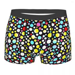 Underpants Colourful Polka Dots On Black Background Men Boxer Briefs Highly Breathable Top Quality Birthday Gifts