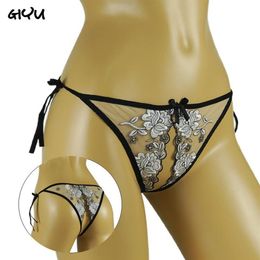 Womans Sex Panties Plus Size Erotic Floral Crotchless Thong Open Crotch Underpants Porn Briefs See Though Underwear Tangas Wo224Y