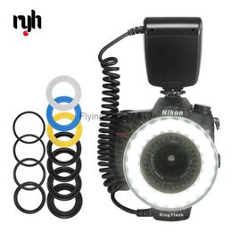 Flash Heads HD-130 Macro LED Ring Flash Bundle with 8 Adapter Ring for Pentax Olympus Panasonic DSLR Camera Flash V HD130 YQ231003