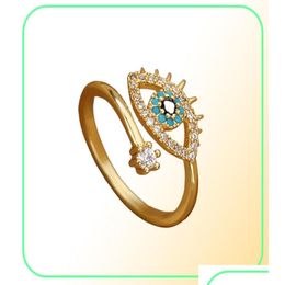 Band Rings Lucky Turkey Blue Evil Eye Ladies Open Adjustable Stainless Steel 2022 Trend Couple Jewellery Gift Ab7366615986 Drop Delivery Dhyi1