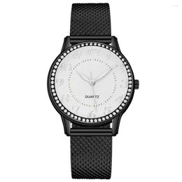 Wristwatches Luxury Rhinestone Watches Stainless Steel Dial Watch For Women Casual Fashion Quartz Clock Montre Femme Drop