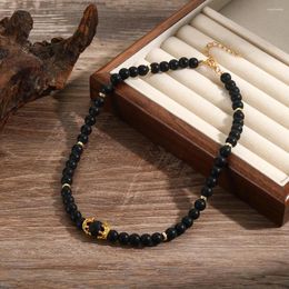 Pendant Necklaces Vintage Natural Stone Beaded Necklace For Women Men Trend Causal Wooden Bohemian On Neck Jewelry Gifts