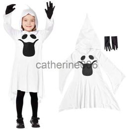 Special Occasions Girls Halloween Cosplay Witch Costume Carnival Scary Costumes Kids Children White Terror Costume Cosplay Robe for Kids x1004