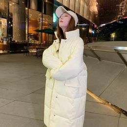 Women's Trench Coats Bread Down Cotton-Padded Jacket Women Winter 2023 Coat In The Long Thick Tide Solid Colour Commuting