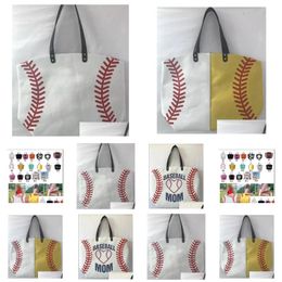 Outdoor Bags Beach Bag Sports Canvas Softball Baseball Tote Football Shouder Girl Volleyball Totes Storage Drop Delivery Outdoors Dheph