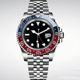 Mens Womens Watches Automatic Mechanical 40mm Watch 904L Stainless Steel Blue Black Ceramic Sapphire glass Super luminous WristWat265S