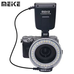 Flash Heads Meike FC-100 Macro Ring Flash Light 5600K With 8 Adapter Ring For A7 A7II A7S A7III A9 A7SII A6000 A6300 A6400 A6100 A6600 YQ231003