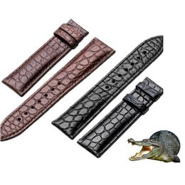 Watch Bands 20mm 21mm 22mm Crocodile Genuine Leather Band Alligator Full-grain Watchband Black Brown Wrist Replace Strap290q