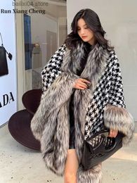 Women's Fur Faux Fur Winter Women's Cold Coat 2023 Faux Fur Coat Women's Elegant Thickened Luxury Designer Temperament Plush Jacket Shawl Fur Cape T231003