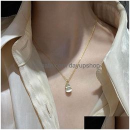 Pendant Necklaces Necklace Jewelry Opal Double-Sided Gourd Female Women Clavicle Chain Valentines Day Gifts Drop Delivery Pendants Dhxej