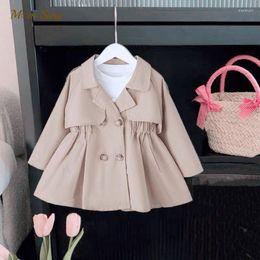 Coat Baby Girl Boy Cotton Trench Jacket Waist Infant Toddler Child Windbreak Spring Autumn Dust Outwear Clothes 1-10Y