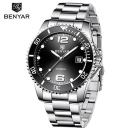 BENYAR Top Brand Men Mechanical Watch Automatic Fashion Luxury Stainless Steel Male Clock302t
