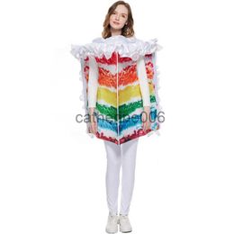 Special Occasions Women Rainbow Cake Cosplay Costume Adult Halloween Fun Food Party Fancy Dress Carnival Easter Purim Fancy Dress x1004