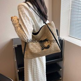 Cross Body Summer Woven Bag Women 2023 New Vintage Single Shoulder Tote Bag Fashion Large Capacity Underarm Straw Bagblieberryeyes