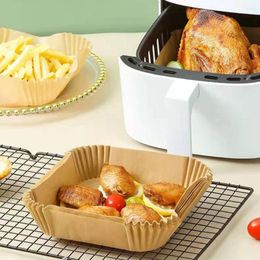 Disposable Dinnerware Air Fryer Paper Parchment Mat Non-Stick Oil-proof Square Round For Cooking Microwave Oven