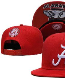 2023 All Team Fan's USA College Baseball Adjustable Alabama Crimson Tide Hat On Field Mix Order Size Closed Flat Bill Base Ball Snapback Caps Bone Chapeau a2
