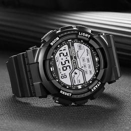 Fashion Waterproof Men's Boy LCD Digital Stopwatch Date Rubber Sport Wrist Watch mens watches top relojes243r