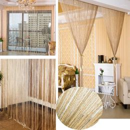 Curtain Living Room Drawstring Curtains With Sparkling Tassel Silver Thread Solid Colour Windows Household Door Partition