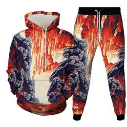 Men's Tracksuits 2023 Colourful Vortex 3D Print Men Women Tracksuit Sets Fashion Hoodie And Pants 2pcs Oversized Pullover Casual Clothing