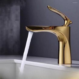 Bathroom Sink Faucets High End Faucet For Wash Basin And Cold Golden Raised