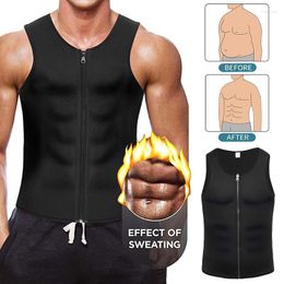 Men's Body Shapers Men Waist Trainer Vest For Weight Loss Neoprene Corset Shaper Zipper Sauna Tank Top Workout Shirt Black Plus Size S-4XL