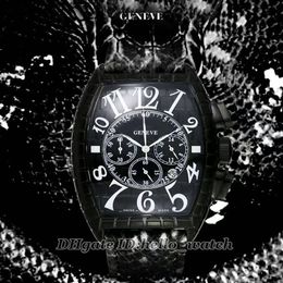 High Quality Cheap BLACK CROCO PVD Black With Dial Mens Watch Quartz Chronograph Snakeskin Pattern Lather Strap Cheap Watches274T