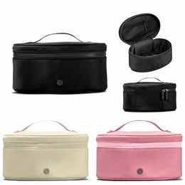 Lulu Oval Top Access Lemon Make Up Bag Makeup Cosmetic Cases Women Travel Toiletry Handbag m2Ce#