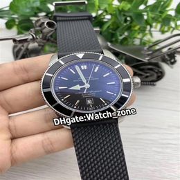 New Superocean Heritage II AB2010121B1S1 AB2010121 42mm Black Dial Automatic Mens Watch Steel Case Rubber Strap Sport Watches Watc218W