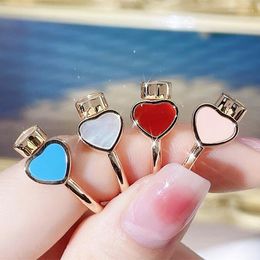 Cluster Rings Fashion Brand Designer Rose Gold Beimu Heart Shaped Ring For Women's Minimalist Temperament Luxury Jewelry Party Gift