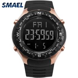 Mens Military Watches 50M Waterproof Relogio SMAEL Black Clocks Big Men Sport 1342 LED Digital Wrsit Watch Wristwatches2843