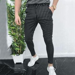 2019 Men Dress Pants Mens Skinny Casual Trousers Slim Fit Business Mens Suit Pants High Quality Formal Plaid size2241