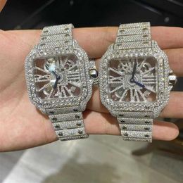 Wristwatches D31 Luxury mens watch 4130 movement watch for men 3255 montre de luxe Mosang stone iced VVS1 GIA watch Diamond watchs217s