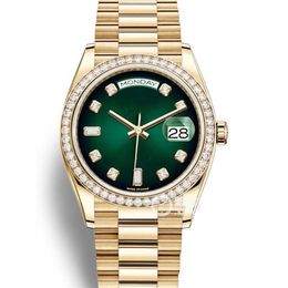 Presidential Day Dating Gold green literal fashion men watch ladies girls party stainless steel automatic monument261f