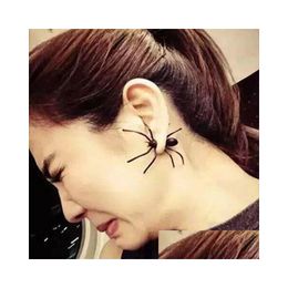 Charm 1 Black Spider Earrings Men And Women Personality Halloween Couple Trend Stainless Steel Gift Drop Delivery Jewellery Dhgarden Dhzvr