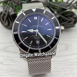 New Superocean Heritage II AB2010121 42mm Black Dial Automatic Mens Watch Stainless Steel Bracelet Gents Watches High Quality Watc193E