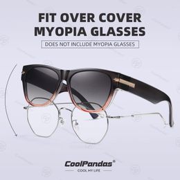 Sunglasses CoolPandas Fit Over Polarised TR90 Cover Prescription Sun Glasses For Men Women Oversize Myopia Driving UV400 Eyewear