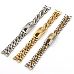 Watch Bands 20mm Silver Gold Stainless Steel WatchBand Replace For Strap DATEJUST Band Submarine Wristband Accessories For men290O