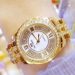 Stylish Trendcy Watches Golden Silver color Rose Gold Color INS Full Diamonds Women Dress Watches Shiny Elegant Girls GIFT2543