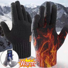 Winter Men Knitted Gloves Touchscreen High Quality Male Mitten Thicken Warm Wool Cashmere Solid Men Business Gloves Autumn