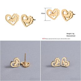 Stud Simple Butterfly Smooth Mini Small Animal Heart Earring For Women Cartilage Tragus Piercing Tiny Drop Delivery Jewellery Earrings Dhr0A