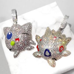 Pendant Necklaces Bling Animal Pendants Necklace For Men Women CZ Stone Charm Hip Hop Jewellery