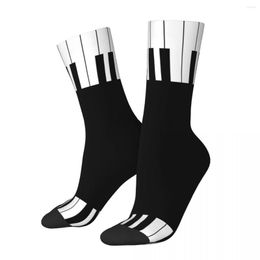 Men's Socks All Seasons Piano Keys Harajuku High Quality Crew Funny Stockings For Men Women Gifts