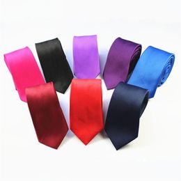 GUSLESON 2020 High Quality Mens Tie Solid Plain 100% Silk Slim Skinny Narrow gravata Necktie Ties for men Formal Wedding Party149O