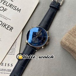Limited New Chase Second IW371222 Blue Dial Miyota Quartz Chronograph Mens Watch Stopwtch Steel Case Leather Strap Gents Watches H332U