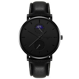 Wristwatches Men Waterproof Ultra Thin Quartz Watch Fashion Luxury Date Wrist Sport Leather Relogio Masculino300M