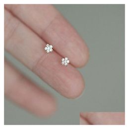 Dangle Chandelier Sier Plated Crystal Five-Pointed Star Earrings Women Simple Fashion Jewelry Accessories Drop Delivery Dhxus