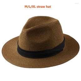 Berets XL Straw Hat For Men Big Head Panama Hats Male Outdoor Fishing Beach Foldable Jazz Top Sunscreen Visor Dad Caps Oversize