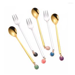 Coffee Scoops Dessert Accessories Spoons Cafe Cucharas Drinkware Small Scoop Spoon Mini Tea Gold Tiny For Girls Kids