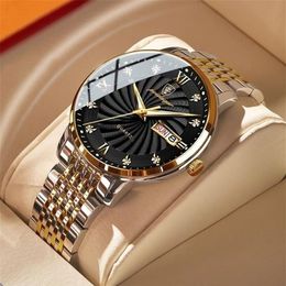 Wristwatches POEDAGAR Fashion Watch Men Stainless Steel Top Brand Luxury Waterproof Luminous Wristwatch Mens Watches Sports Quartz297D