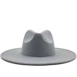 Classical Wide Brim Fedora Hat Black white Wool Hats Men Women Crushable Winter Hat Wedding Jazz Hats1210d